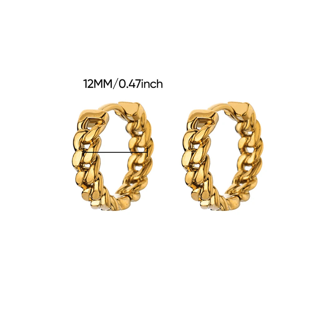 עגילי חישוק טרנדיים בצבע זהב