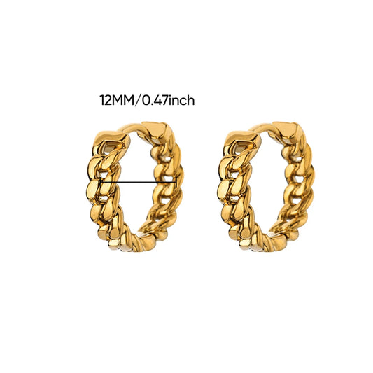 עגילי חישוק טרנדיים בצבע זהב