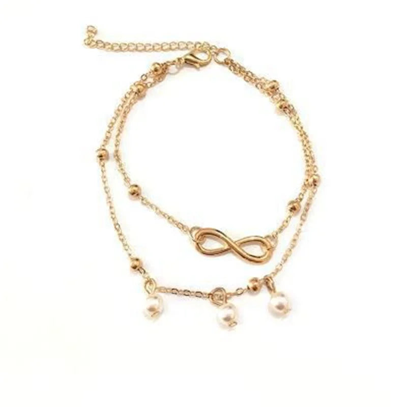 צמיד רגל אופנתי עם תליון לב